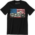 thumbnail image 1 of Proud Tradition Chopper Motorcycle Usa Flag Rider Biker Mens Black T-Shirt, 1 of 4