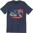 thumbnail image 1 of Proud Tradition Chopper Motorcycle Usa Flag Rider Biker Mens Black Tee Shirt, 1 of 4