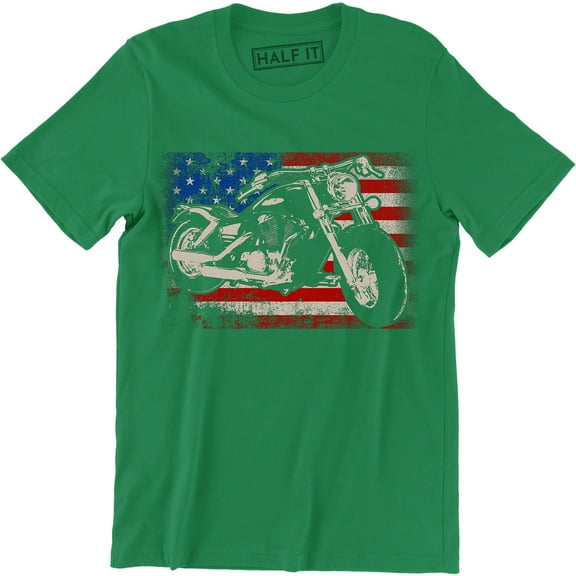 Proud Tradition Chopper Motorcycle Usa Flag Rider Biker Mens Black Tee Shirt