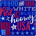 thumbnail image 1 of Proud & True Patriotic America USA July 4th Theme Party 7" Square Dessert Plates, 1 of 1