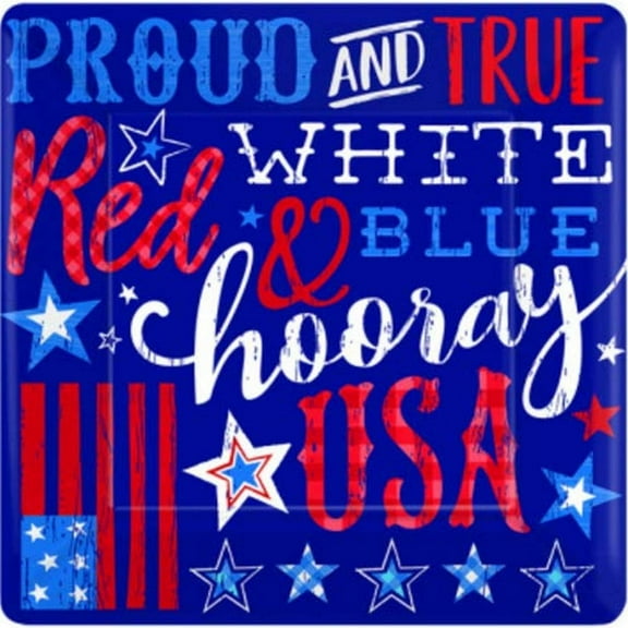 Proud & True Patriotic America USA July 4th Theme Party 7" Square Dessert Plates