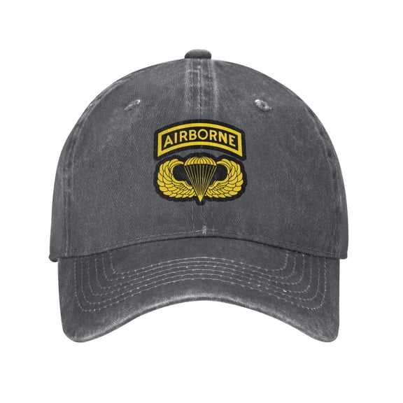 Proud U.S Airborne Paratrooper Unisex Adult Washed Denim Cotton Sport Outdoor Baseball Cap Adjustable Cowboy Baseball Hat
