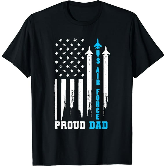 Proud US Air Force Dad Rocket America Flag Father's Day Gift T-Shirt