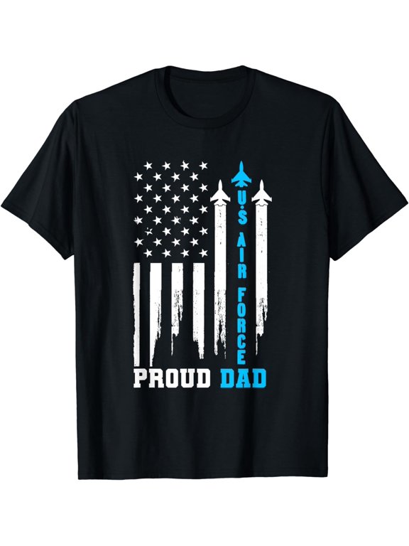 Proud US Air Force Dad Rocket America Flag Father's Day Gift T-Shirt