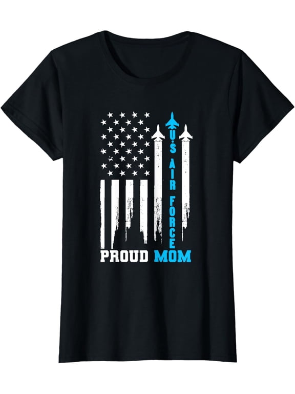 Proud US Air Force Mom Rocket America Flag Mother's Day T-Shirt