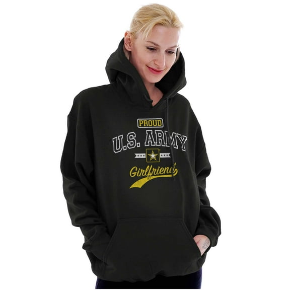 Proud US Army Girlfriend Star Logo Hoodie Sweatshirt Women Brisco Brands S