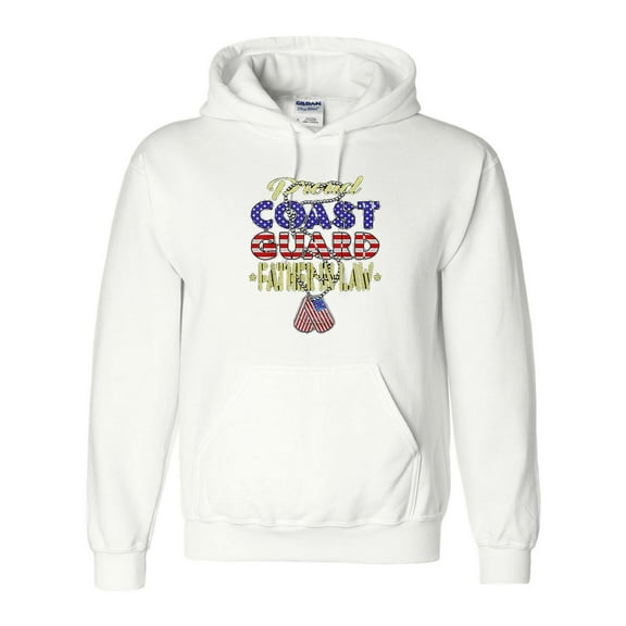 Proud US Coast Guard Father In Law, Dog Tags, Military Family, Service USA Gift Hoodie Unisex, up to 5XL