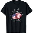thumbnail image 1 of Proud US Rugby Gear America Flag Rugby Ball Sports T-Shirt, 1 of 3