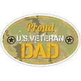 thumbnail image 1 of Proud US Veteran Dad Military Bumper Sticker Vinyl Decal 3"X 5" Washed Out Green Camo, 1 of 3