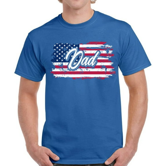 Proud USA Dad Shirt - 4th of July Father American Flag Graphic Tee
