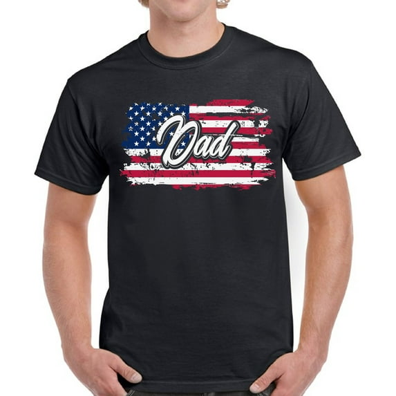 Proud USA Dad Shirt - 4th of July Father American Flag Graphic Tee
