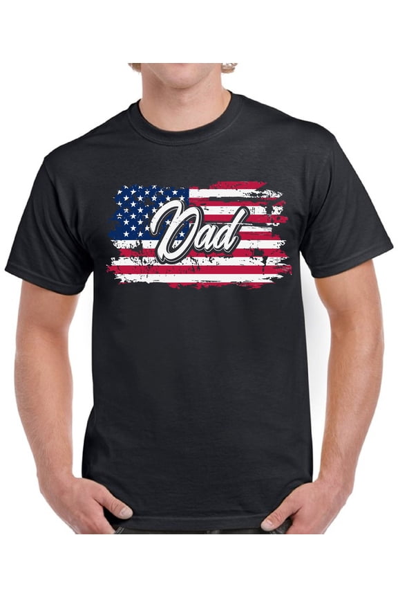 Proud USA Dad Shirt - 4th of July Father American Flag Graphic Tee