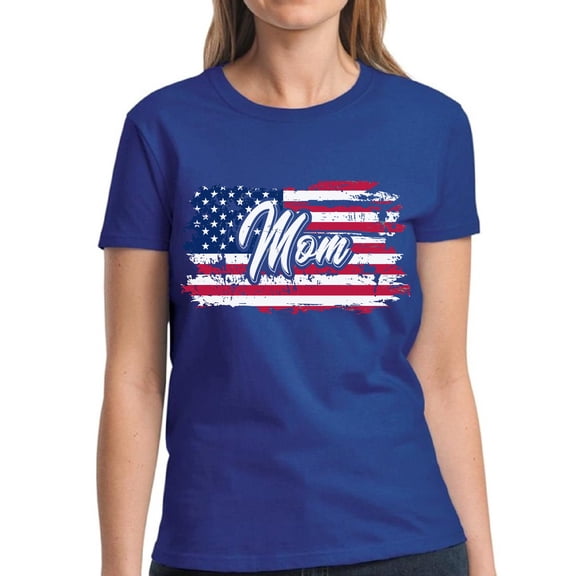 Proud USA Mom Shirt - 4th of July Mother American Flag Graphic Tee