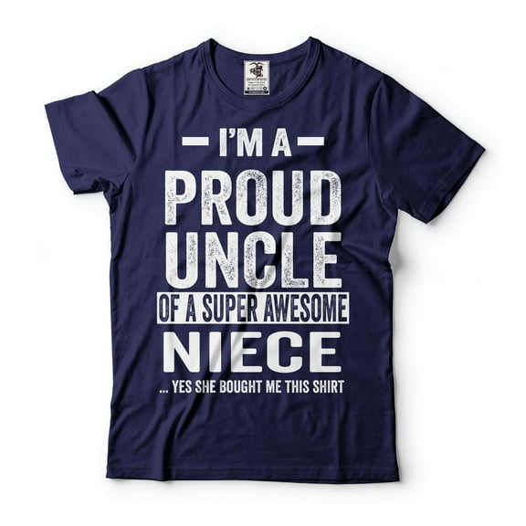 Proud Uncle Shirt Uncle Niece Gifts Uncle Shirt Uncle Birthday Tee Funny Uncle Shirt Uncle Gift (Large Navy Blue)