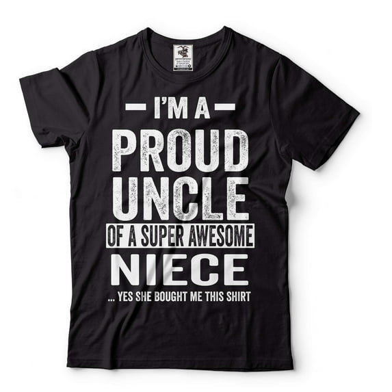 Proud Uncle Shirt Uncle Niece Gifts Uncle Shirt Uncle Birthday Tee Funny Uncle Shirt Uncle Gift (Small Black)