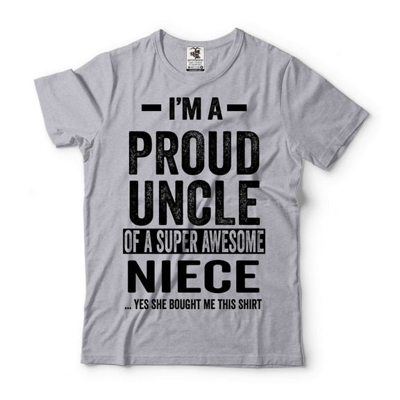 Proud Uncle Shirt Uncle Niece Gifts Uncle Shirt Uncle Birthday Tee Funny Uncle Shirt Uncle Gift (Small Grey)