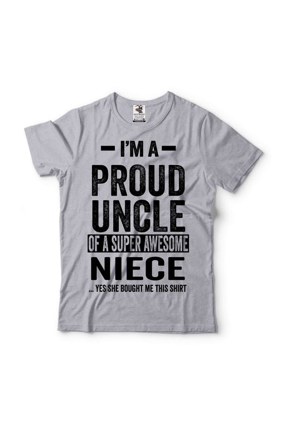 Proud Uncle Shirt Uncle Niece Gifts Uncle Shirt Uncle Birthday Tee Funny Uncle Shirt Uncle Gift (Small Grey)