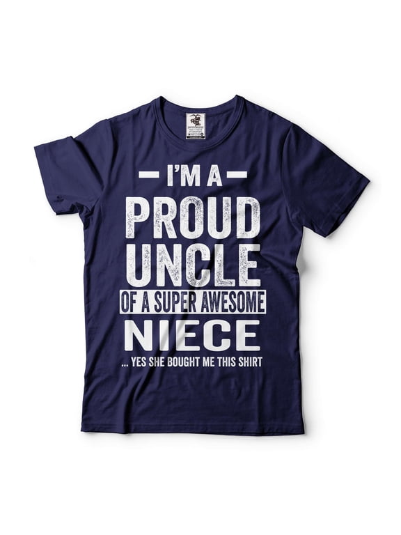 Proud Uncle Shirt Uncle Niece Gifts Uncle Shirt Uncle Birthday Tee Funny Uncle Shirt Uncle Gift (Small Navy Blue)