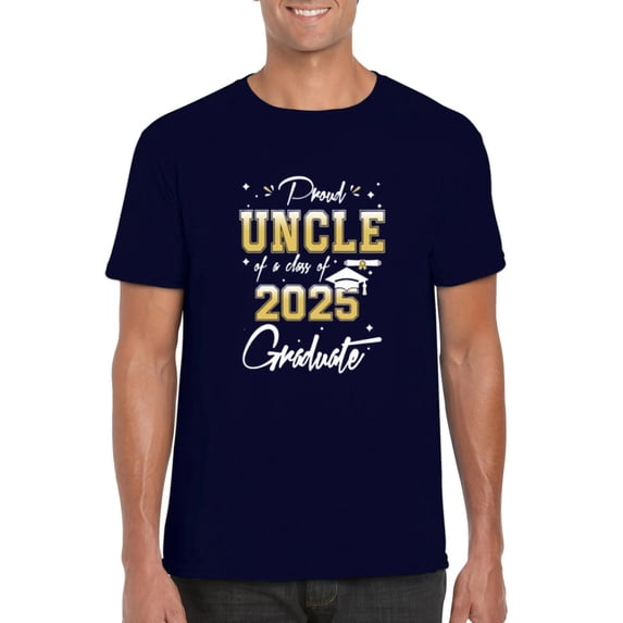 Proud Uncle of 2025 Graduate Senior Family Pride Celebration T-Shirt, for men & women, up to size 5XL