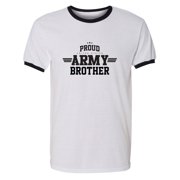 Proud United States Army BROTHER Adult Short Sleeve Ringer T-shirt