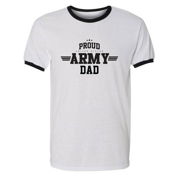 Proud United States Army DAD Adult Short Sleeve Ringer T-shirt