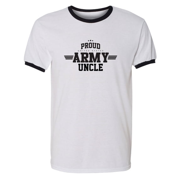 Proud United States Army UNCLE Adult Short Sleeve Ringer T-shirt