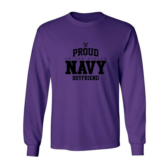 Proud United States Navy BOYFRIEND Adult Long Sleeve T-shirt