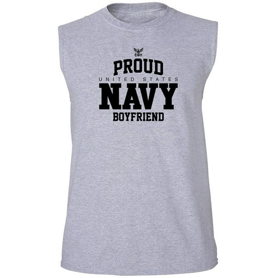 Proud United States Navy BOYFRIEND Adult Sleeveless Tee