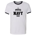 thumbnail image 1 of Proud United States Navy DAD Adult Short Sleeve Ringer T-shirt, 1 of 3
