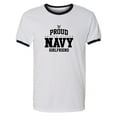 thumbnail image 1 of Proud United States Navy GIRLFRIEND Adult Short Sleeve Ringer T-shirt, 1 of 3
