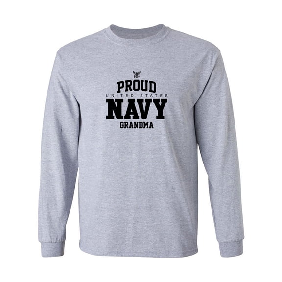 Proud United States Navy GRANDMA Adult Long Sleeve T-shirt