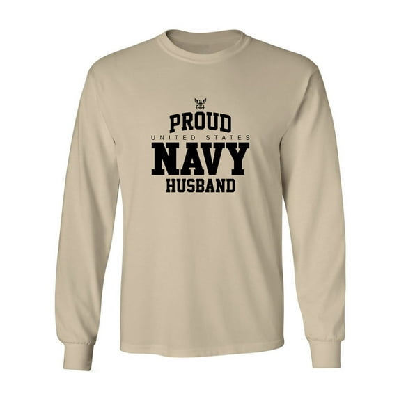 Proud United States Navy HUSBAND Adult Long Sleeve T-shirt