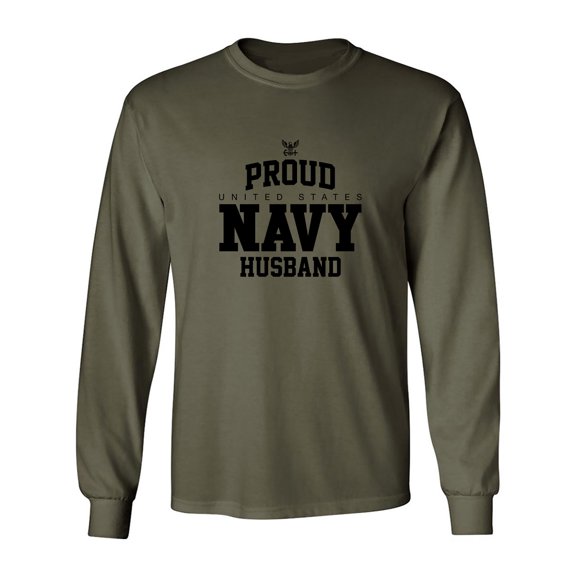 Proud United States Navy HUSBAND Adult Long Sleeve T-shirt