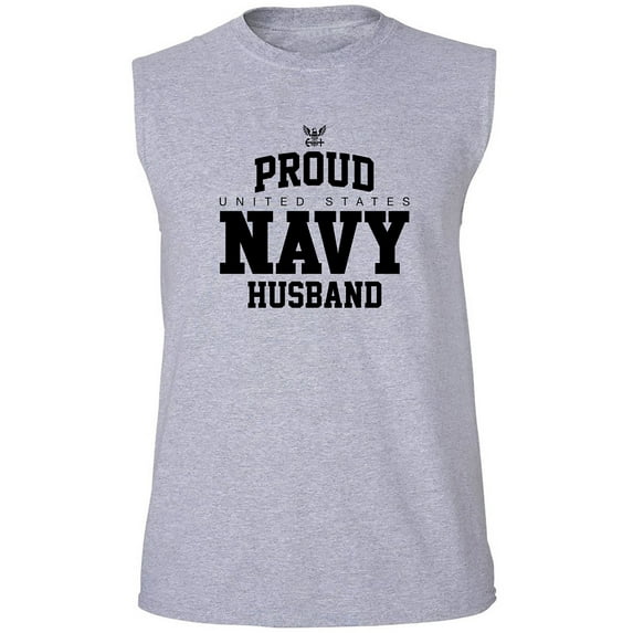 Proud United States Navy HUSBAND Adult Sleeveless Tee