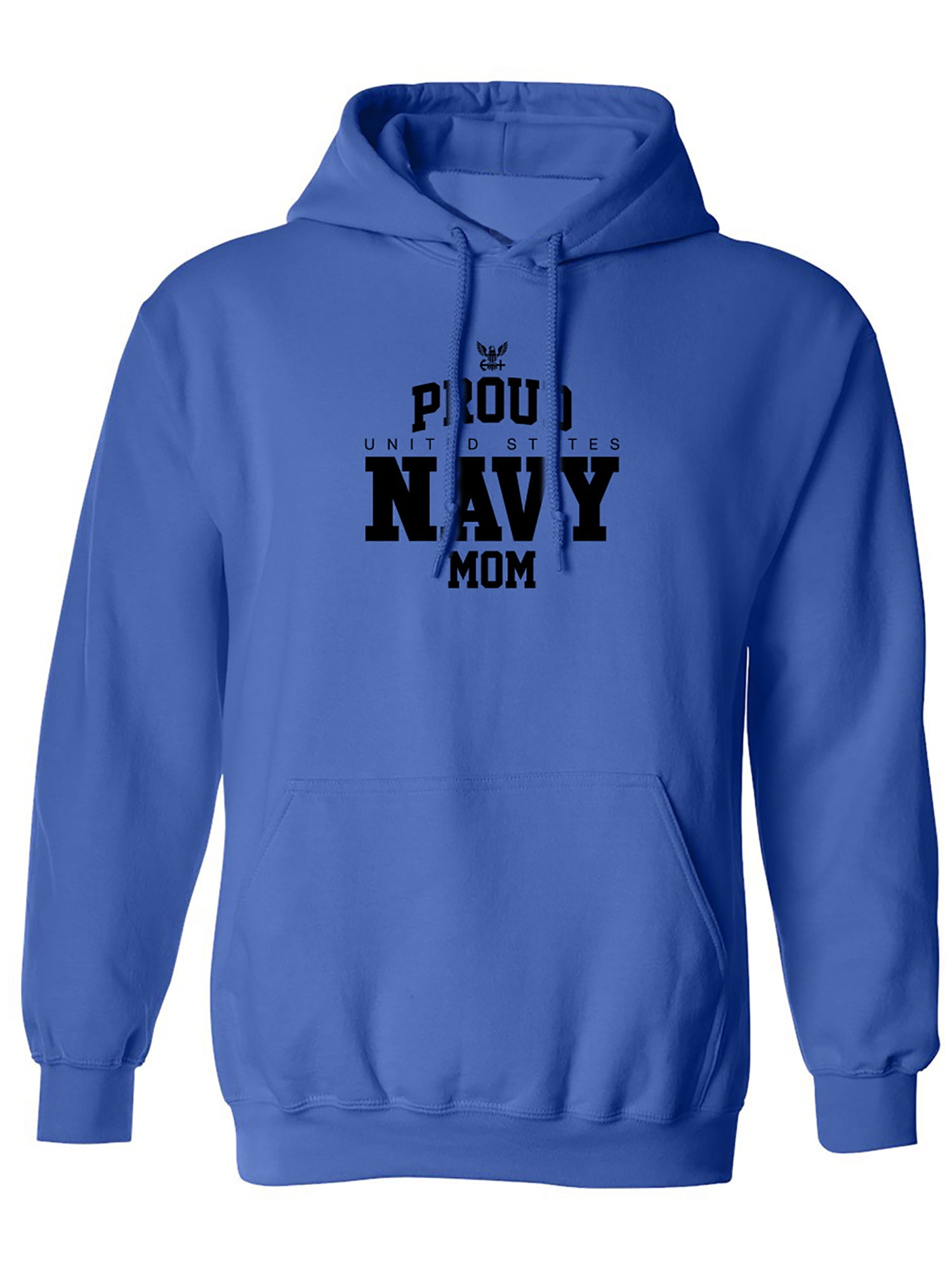 ZeroGravitee Navy Mom Hooded Sweatshirt - Military Style Pullover For Proud Navy Moms, Officially Licensed US Navy