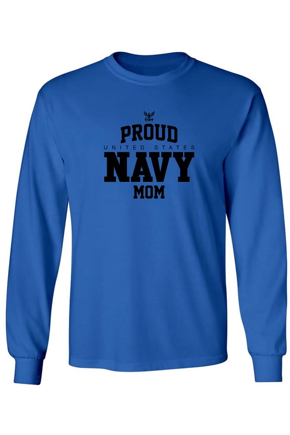 Proud United States Navy MOM Adult Long Sleeve T-shirt