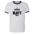 thumbnail image 1 of Proud United States Navy WIFE Adult Short Sleeve Ringer T-shirt, 1 of 3