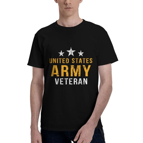 Proud Us Army Veteran Graphic Printed Tee Shirts Short Sleeve Shirts Tops for Men Women XL