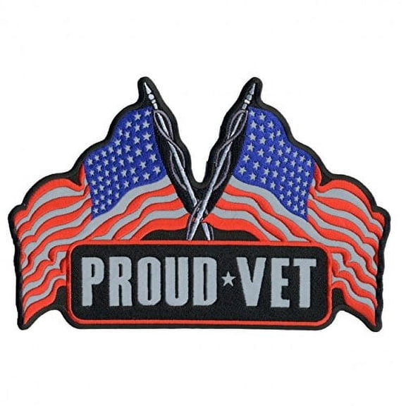 Proud VET, High Thread Embroidered Iron-on/Saw-on Rayon Reflective Patch - 5" x 3"