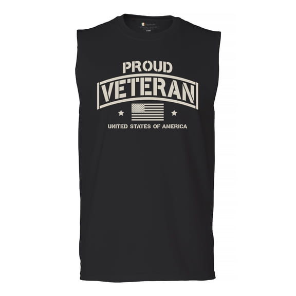 Proud Veteran Muscle Shirt Veteran's Day Military Honor US Flag Army Air Force RED Friday American Patriot Men's