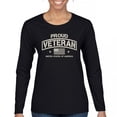 thumbnail image 1 of Proud Veteran Women's Long Sleeve T-shirt Veteran's Day Military Honor US Flag Army Air Force RED Friday American Patriot, 1 of 7