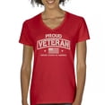 thumbnail image 1 of Proud Veteran Women's V-Neck T-shirt Veteran's Day Military Honor US Flag Army Air Force RED Friday American Patriot Tee, 1 of 7