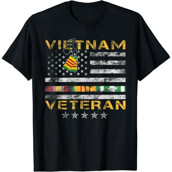 Proud Vietnam Veteran American Flag Shirt Vietnam War Vet T-Shirt