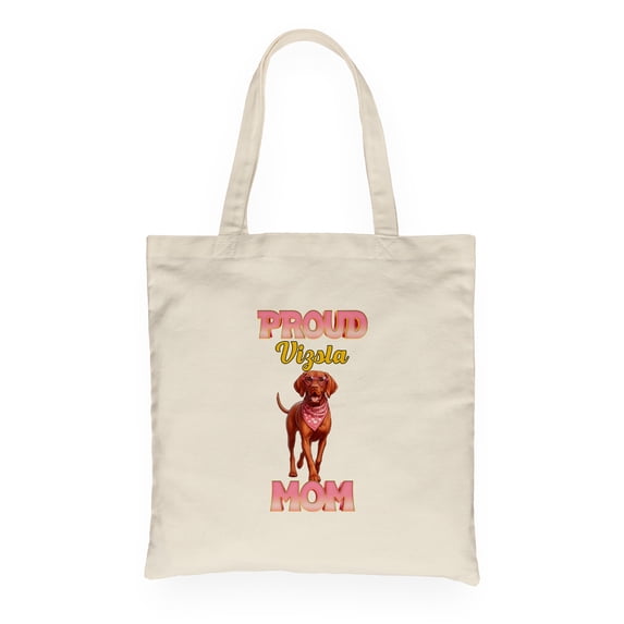 Proud Vizsla Mom Happy Mother's Day with Love Canvas Tote Bag Vizslas Dog Lover Gifts Idea Reusable Shopping Grocery Bag - 02003