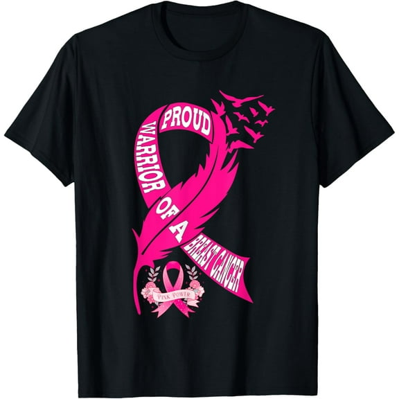 Proud Warrior of a Breast Cancer Pink Ribbon Awareness T-Shirt