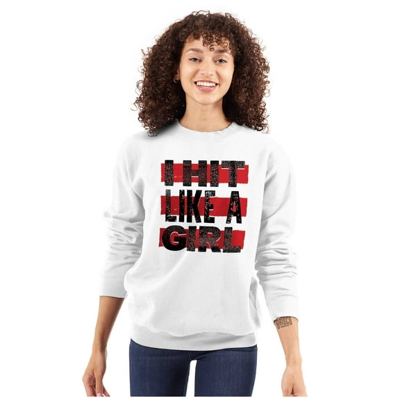 Proud Woman Martial Arts Fighter Women Plus Size Crewneck Sweatshirt Brisco Brands 4X