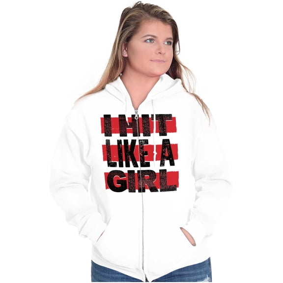 Proud Woman Martial Arts Fighter Zip Hoodie Sweatshirt Women Brisco Brands M