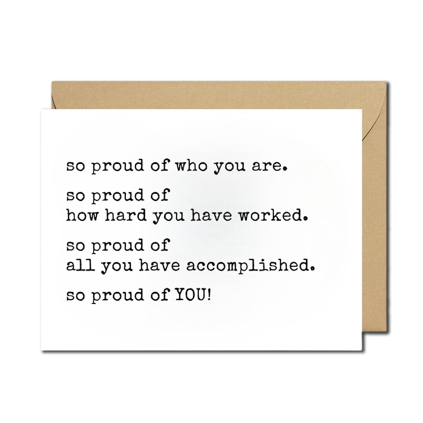 So Proud of You Encouragement Card Inspirational Motivational Card for Graduation, New Job, Retirement, Achievement, or Support Blank Inside with Envelope