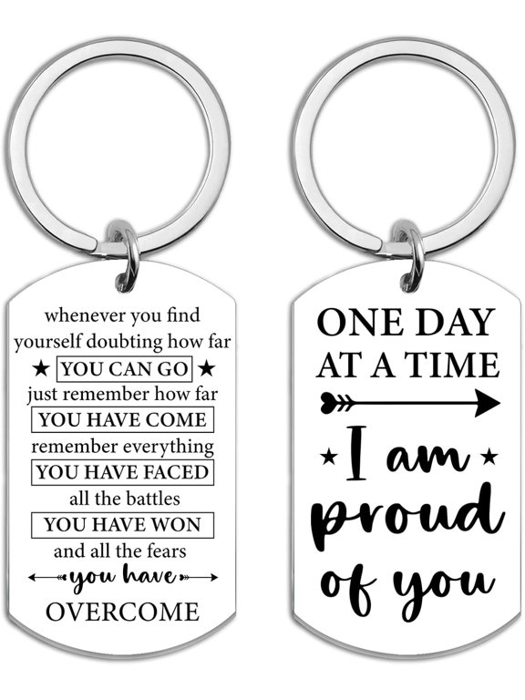 Proud Of You Keychain Gift Sobriety Gifts for Men Women Sober Gifts for Men Women Recovery AA NA Gift for Him Sobriety Keychain for Addiction Recovery