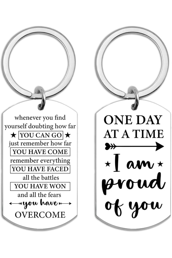 Proud Of You Keychain Gift Sobriety Gifts for Men Women Sober Gifts for Men Women Recovery AA NA Gift for Him Sobriety Keychain for Addiction Recovery
